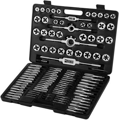 China 110Pcs Alloy Steel GCR15 Metric Tap and Die Set Tap and Die Tool Tap and Die Combination Set for sale