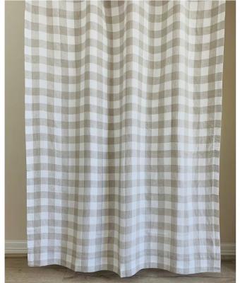 China 2022 Size Custom Made Luxury Washed Linen 100% Pure Linen Sheer Curtain With Ties Home Textiles Window Curtain for sale