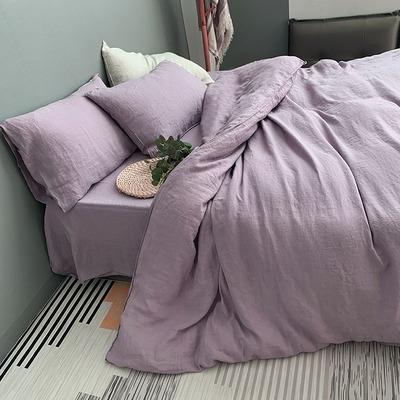 China Anti-bacteria Luxury Linen Bedding Set Sheet Washed 100% Pure Canvas Set With 1 Flat Sheet 1 Fitted Sheet 2 Pillowcases for sale