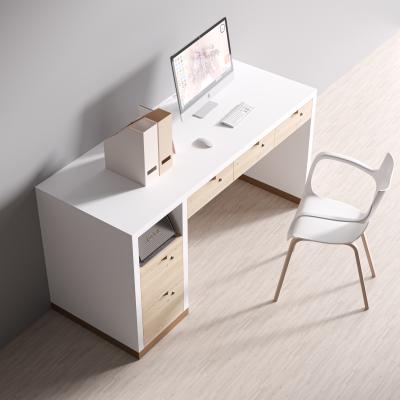 China 2021 Designs Modern Wood Lockable Laptop Study Table Computer Desk Home Room Long Wood PC School Desk for sale