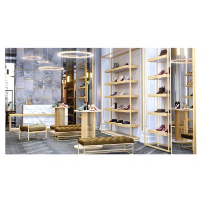 China ODM Fashion Modern Modern Display Furniture Retail Shoes Customize Design Store Wooden Fixture for sale