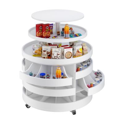 China OEM Supermarket Grocery Gum Nuts Single Sided Acrylic Dry Trash Cans Wooden White Candy Display Racks For Groceries And Snacks for sale