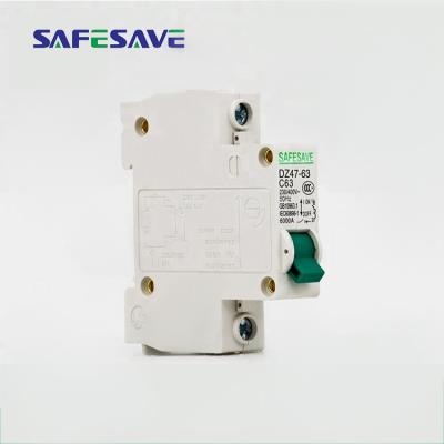 China 1-63A High Current Breaking High Efficiency Miniature Circuit Breaker 6KA for sale