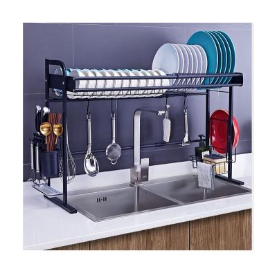 China Sustainable Adjustable Multi Purpose Bowl Rack Telescopic Stainless Steel Sink Storage Rack for sale