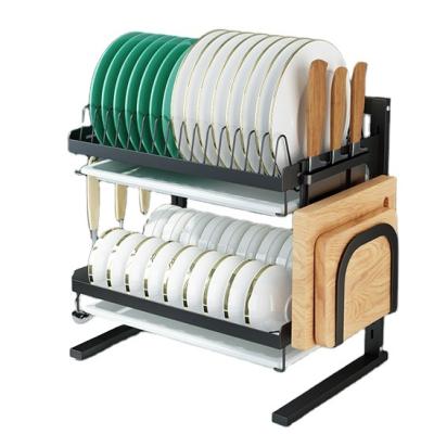 China Sustainable Kitchen Storage 2 Tier 3 Tier Wall Mounted Folding Stainless Steel Dish Rack Dish Rack for sale