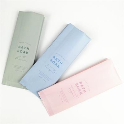 China Logo Bath Epsom Salt Packaging Custom Recyclable Resealable Three Sides Sealed Plastic Bags For Natural Ocean Sea Salt for sale