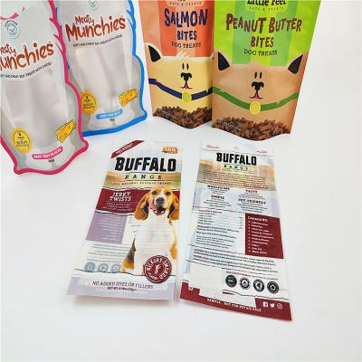 China Free Sample Recyclable Custom Printing Logo Resealable Zip Lock Pet Treats Food Packet Bags for sale