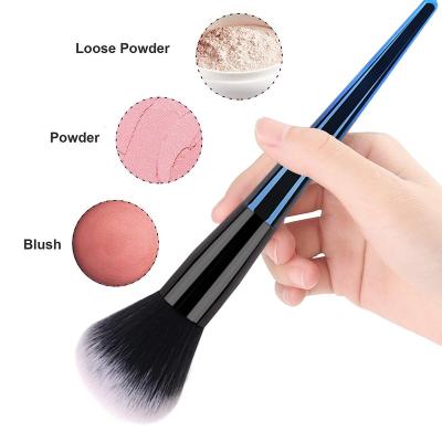 China Powder brush Gradient Color Glitter Makeup Brushes Blue Synthetic Beauty Cosmetics Brush Vegan Soft Single Makeup Brush for sale