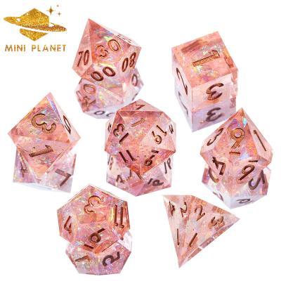 China Dnd DND Dies Handcrafted Resin Dies Set With Cutting Edges For TTRPG Dungeons And Dragons Tabletop Role Playing Polyhedral Games for sale