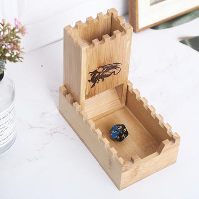 China Bamboo MINI PLANET Wooden Box DND Dice Box Dice Box Game Sieve Box Square Polyhedron GU DND Dice Tray Polyhedral Dice Tray for sale