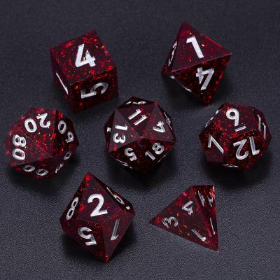 China DND Game TTRPG MTG Math Teaching Explore New Design Mini Planet Kickstarter Dice Crimson Torment Polyhedron Resin Die Set D&D TRPG Dungeons and Dragons Die Cut Board Games for sale