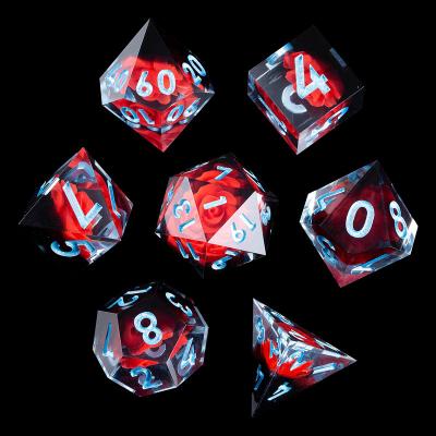 China Dnd Mini Planet Spooky Flower Colored Dnd Dies Set Polyhedron Resin Dies With Sharp RPG MTG Dungeons And Dragons Game D&D Dies for sale