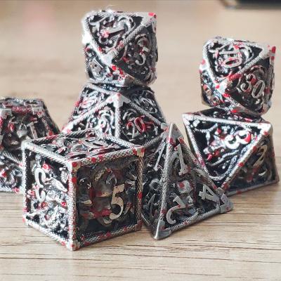 China Dnd Dungeon and Dragon Hollow Hydra Dice Dice Metal Dice Set Polyhedral Metal Table Game RPG Dice Mini Planet DnD Hollow Dice for sale