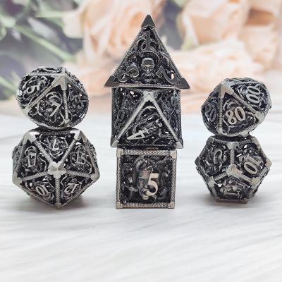 China New Design Metal Hollow Hydra Dice Cthulhu Dice DND Die Sets RPG Board Games Metal Die Cuts Custom Wholesale Dungeons and Dragons for sale