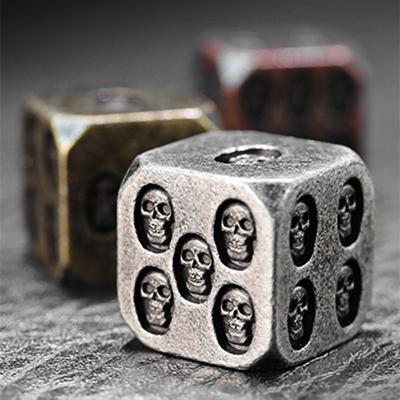 China DND Game RPG MTG Math Teaching Explore MINI PLANET Skull D6 Metal Dice Dungeons and Dragons RPG Games 16mm D6 DND Metal Die Cuts Custom Factory Wholesale for sale