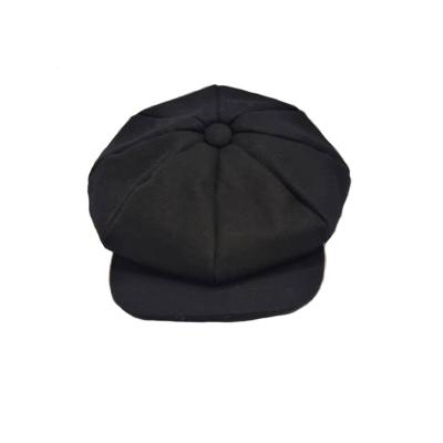 China Softly Look Like Lambswool Octagon Hat Unisex Black Beret Hats For Autumn Winter Leisure Newsboy Cozy Hat for sale