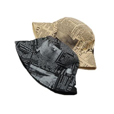 China Lightweight And Thin Sun Protection Vintage Log Style Double Sided Fisherman Hat Woman Bucket Hats for sale