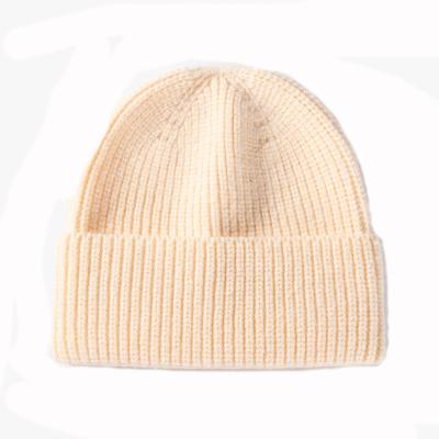 China COMMON High Quality Outdoor Winter Warm Knit Hat Solid Color Knitted Korean Simple Knitted Hat Beanie Winter Hats for sale