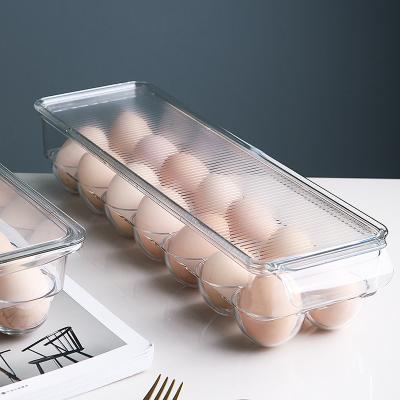 China Freshness Keeping Rack Keep Freshness Refrigerator Food Container Packing Box Tray Double Layer Egg Storage Drawer Box for sale