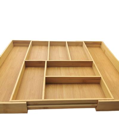 China Corner Sustainable Bamboo Shelf Organizer Kitchen Drawer Kitchen Drawer Organizer for sale