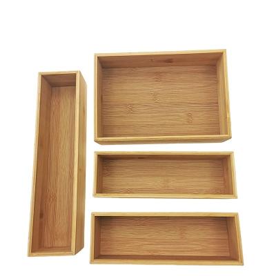 China Sustainable Luxury Bamboo Kitchen Drawer Organizer Silverware for sale