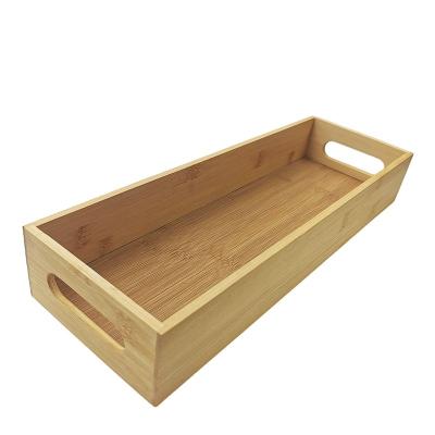 China Custom Wholesale Sustainable Bamboo Food Storage Organizer Bamboo Tray for sale