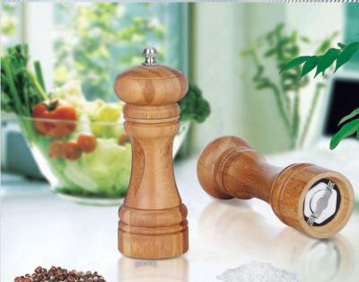 China Bamboo Manual salt & pepper mill for sale