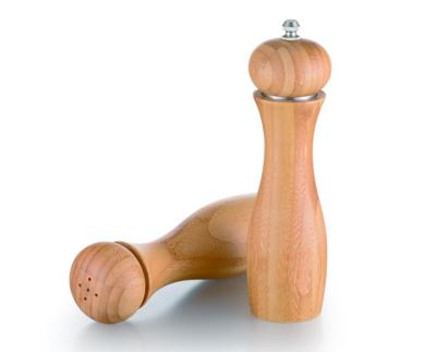 China Bamboo Manual pepper and salt grinders for sale