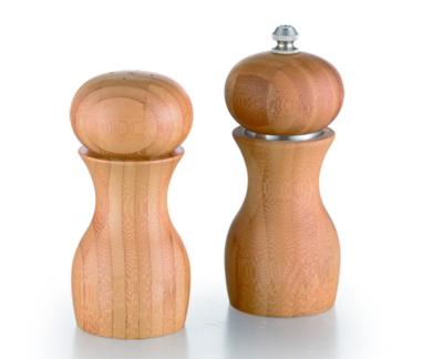 China Bamboo pepper mill and salt shaker set for sale