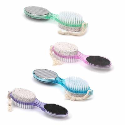 China Beauty Care Make Tools Factory Wholesale High Quality Pink Plastic Pumice Dust Clean Foot File Nail Brush for sale