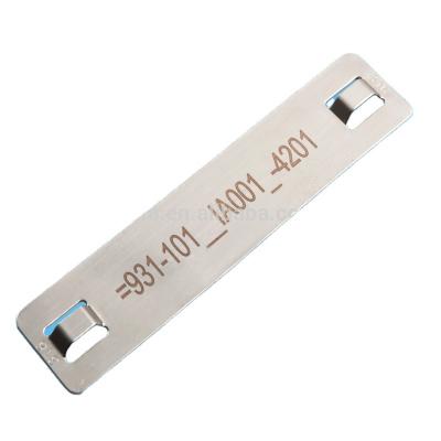 China Acid And Corrosion Resistant Laser 316 Stainless Steel Cable Markers Labels With Cable Tie for sale