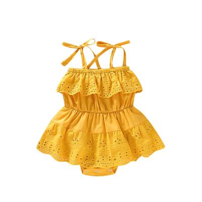 China Regular Newborn Baby Clothes Sling Infant Romper Jumpsuit Summer Dresses Sleeveless Outfit for sale