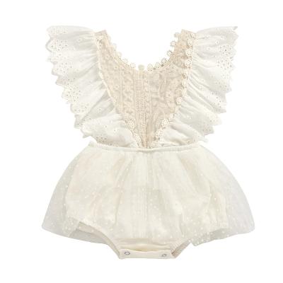 China Wholesale Newborn White Children's Jumpsuit Sleeveless Casual Lace Romper Baby Clothes for sale