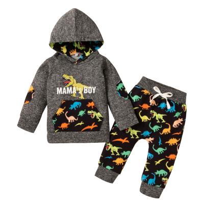 China New Design Breathable Baby Clothes Dinosaur Printed Long Sleeve Autumn Winter Baby Boys Clothing Sets Set for sale