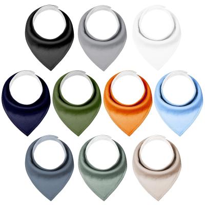 China Factory Wholesale Custom Baby Bibs Soft 100% Cotton Plain Antibacterial Organic Color Teething Bibs for sale