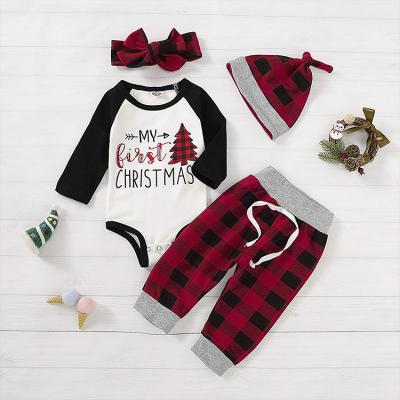 China 2021 Christmas ODM Wholesale Service 3 PCS My First Christmas Baby Clothes Girl for sale