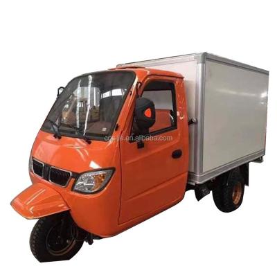 China Popular 250cc Cargo 300cc Closed Trimoto Motorcycle Tricycle Three Wheel Motorcycle Refrigerated Gasoline for sale