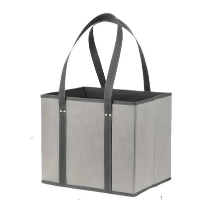 China Reusable Box 3 Rivet Fashion Carry Shopping Bags Shopping Tote Foldable Stable Stable Set for sale