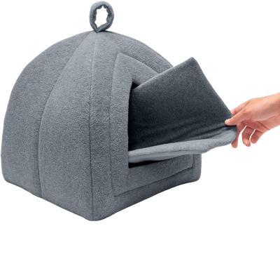 China Heating ENZE Felt Made Foldable Washable Removable Pad Cozy Warm House For Pet Tent House Pet House for sale