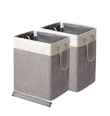 China 2 Pack Laundry Basket Viable Free Folding Cloth Dirty Clothes Baskets for sale