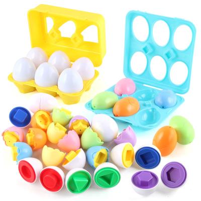 China Kids Shape Number Shape Number Color And Color Recognition Egg Toy Plastic Eggs Knowledge Colored Matching Educational Learning Toy for sale