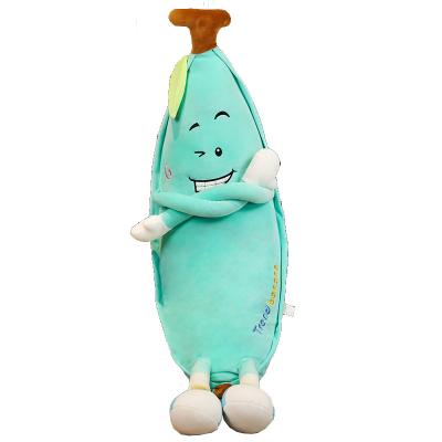 China Popular yellow soft banana doll pillow stuffed banana doll smile face banana doll plush toy long plush toy in stock for sale