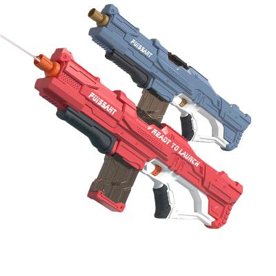 China Summer Beach Plastic Water Battle Electric Toy Gun Battery Rechargeable Automatic Shooting Inject Water Gun Red Blue for sale