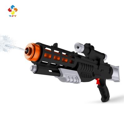 China Summer Toy Children Family Game Large Capacity Ribbon Plastic Black Water Squirt Shooting Toy Guns Water Battle for sale