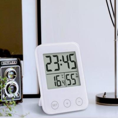 China Multi Function Digital Clock Temperature Controlled Knob Temperature And Humidity Touch Indoor Rectangle for sale