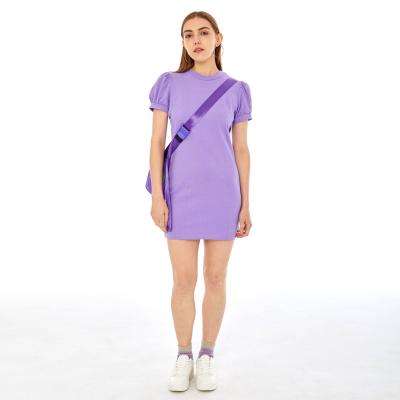 China Breathable china low price best lady knit dress 230 gsm 100% cotton tank top over size lilac dress for sale