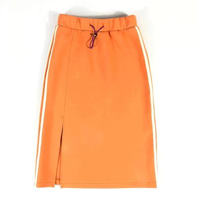 China Wholesale Best Selling Breathable Breathable Knit Skirt 72%cotton 21.5%polyester 6.5%elastan Air Layer Pale Orange Knit Skirt for sale