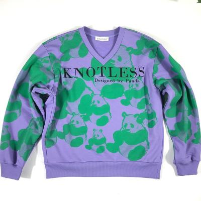 China Good Quality Fleece Sweater 85% Cotton 15% Polyester Purple Printed Lady's Fleece Sweater Customized QUICK DRY 360gsm Fleece for sale