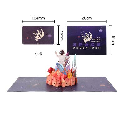 China Viet Nam Wholesale Sales New Design Laser Cut 3d Space Exploration Sound Greeting Card for sale