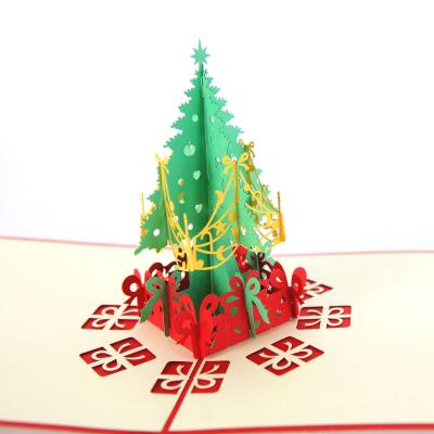 China Europe Mass Customizing Laser Cutting Pop Up Christmas Cards For Christmas Invitation Card for sale